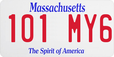 MA license plate 101MY6