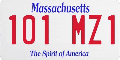 MA license plate 101MZ1