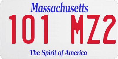 MA license plate 101MZ2