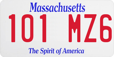 MA license plate 101MZ6