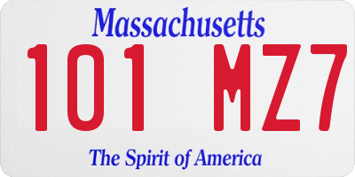 MA license plate 101MZ7