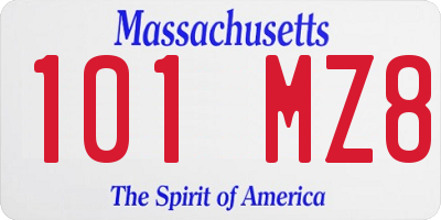 MA license plate 101MZ8