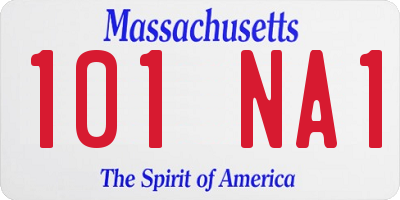 MA license plate 101NA1