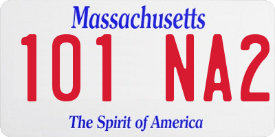 MA license plate 101NA2