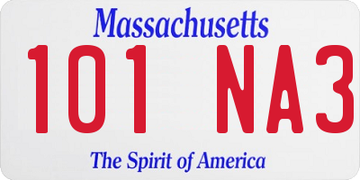 MA license plate 101NA3