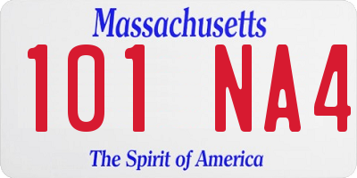 MA license plate 101NA4