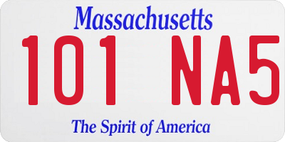 MA license plate 101NA5