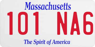 MA license plate 101NA6