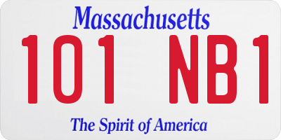 MA license plate 101NB1