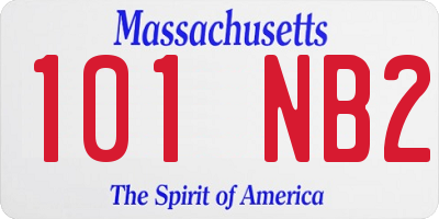 MA license plate 101NB2