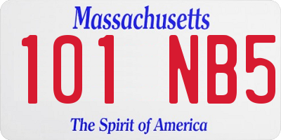 MA license plate 101NB5
