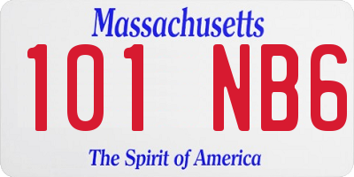 MA license plate 101NB6