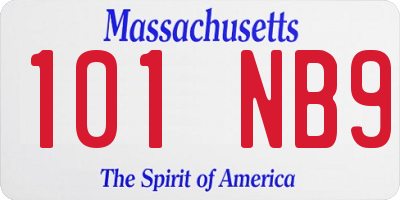 MA license plate 101NB9