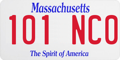MA license plate 101NC0