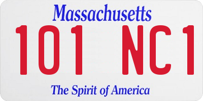 MA license plate 101NC1