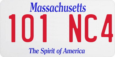 MA license plate 101NC4