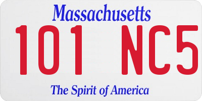 MA license plate 101NC5