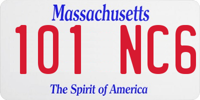 MA license plate 101NC6
