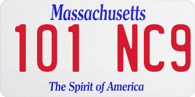 MA license plate 101NC9