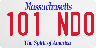 MA license plate 101ND0