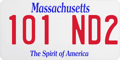 MA license plate 101ND2