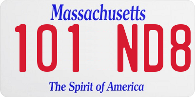 MA license plate 101ND8