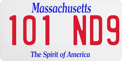 MA license plate 101ND9
