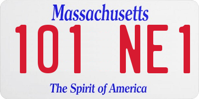 MA license plate 101NE1
