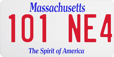 MA license plate 101NE4