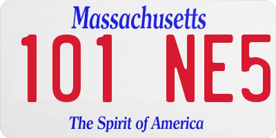 MA license plate 101NE5