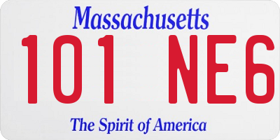 MA license plate 101NE6
