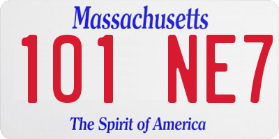 MA license plate 101NE7