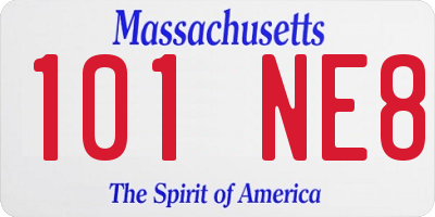 MA license plate 101NE8