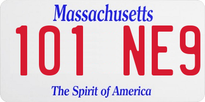 MA license plate 101NE9
