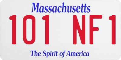 MA license plate 101NF1