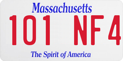 MA license plate 101NF4