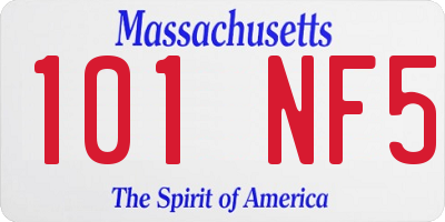 MA license plate 101NF5