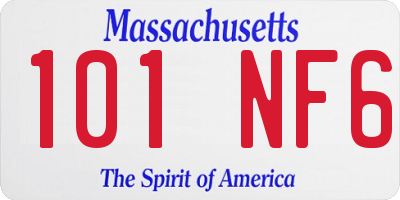 MA license plate 101NF6