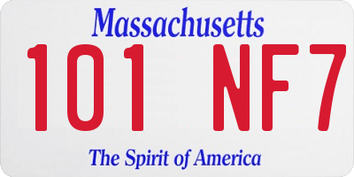 MA license plate 101NF7