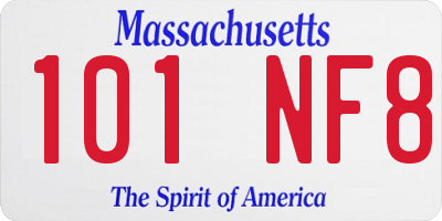 MA license plate 101NF8