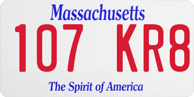 MA license plate 107KR8