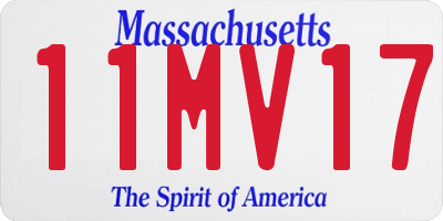 MA license plate 11MV17