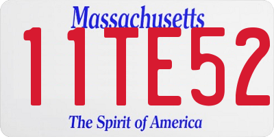 MA license plate 11TE52