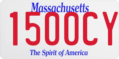 MA license plate 1500CY