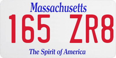 MA license plate 165ZR8