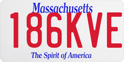 MA license plate 186KVE