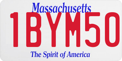 MA license plate 1BYM50