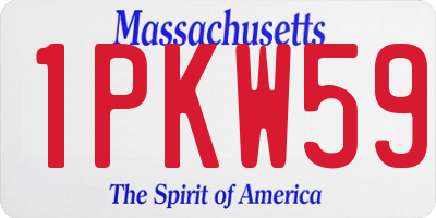 MA license plate 1PKW59