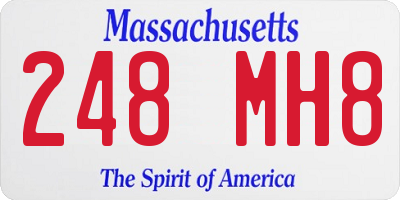 MA license plate 248MH8