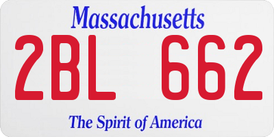 MA license plate 2BL662